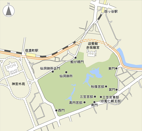 赤坂御用地の略図