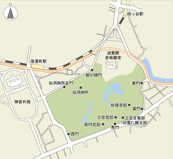 赤坂御用地の略図 宮内庁