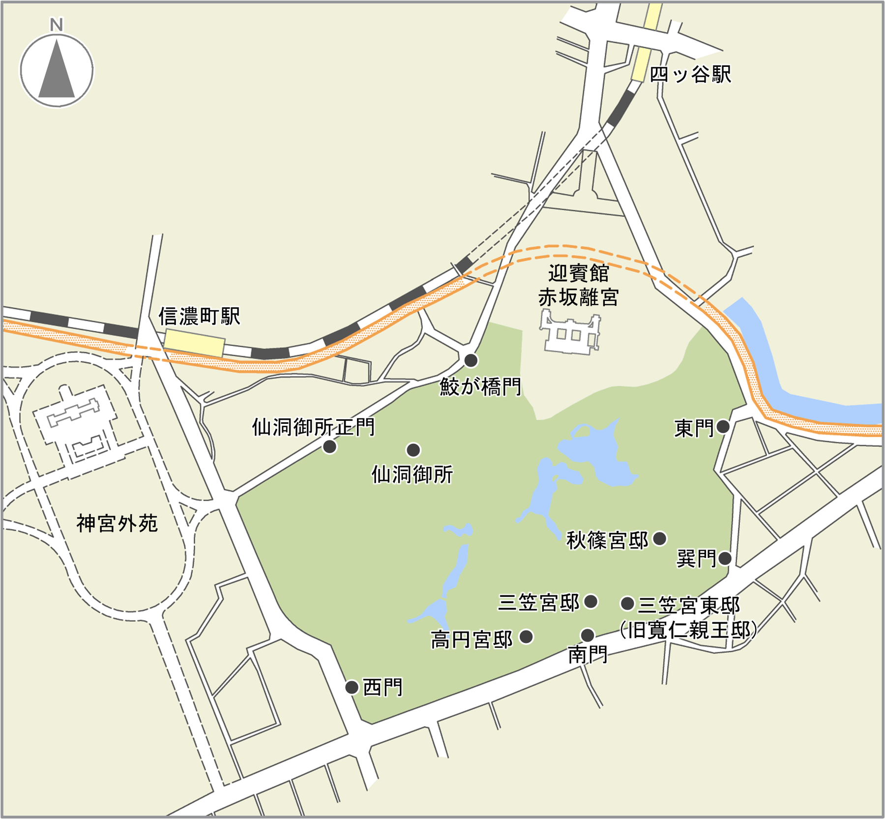 赤坂御用地の略図