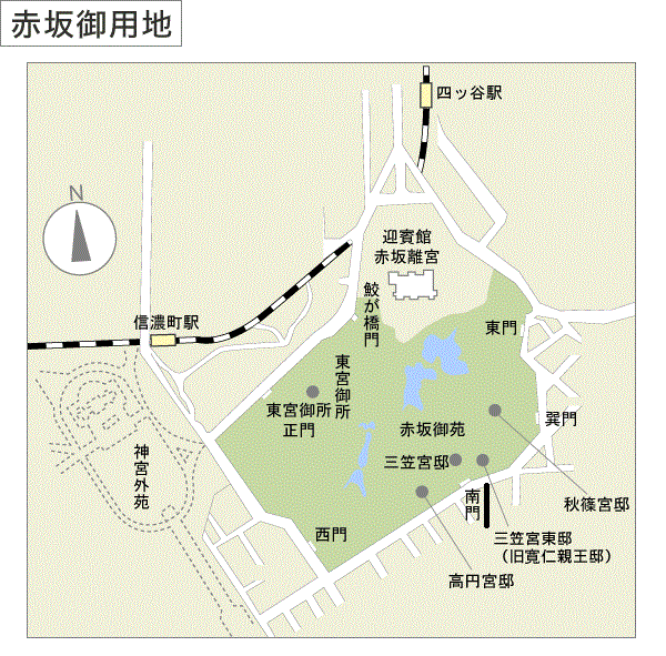 赤坂御用地の略図