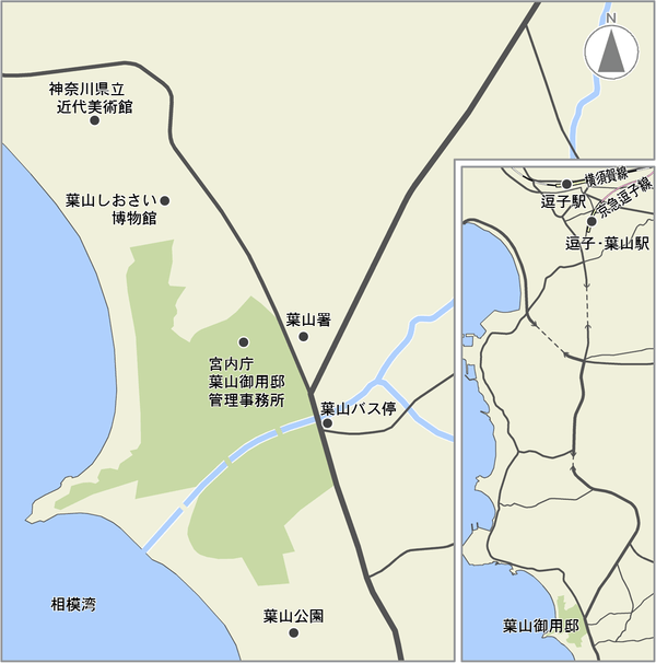 葉山御用邸案内図