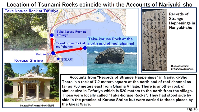 Location of Tsunami Rocks coincide with the Accounts of Nariyuki-sho