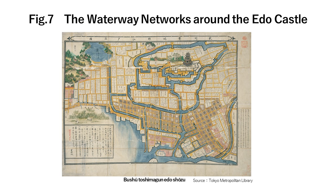 The Waterway Networks around the Edo Castle