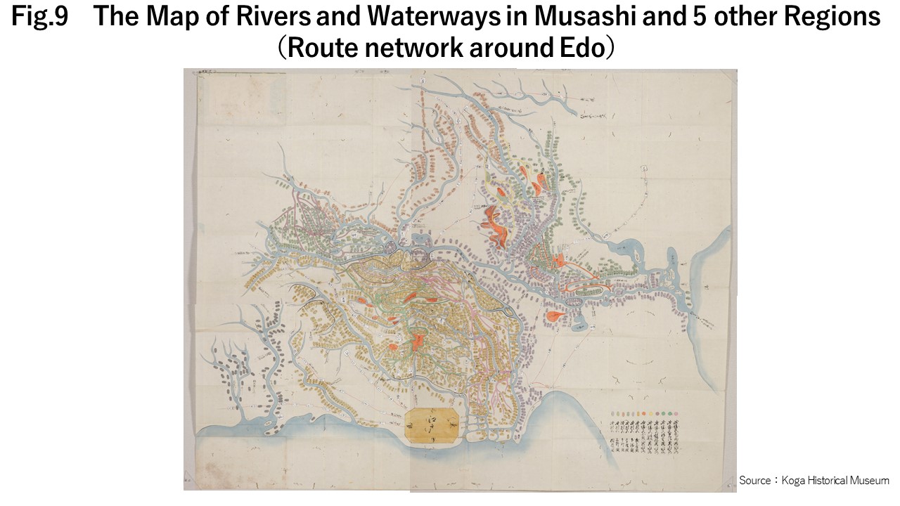 The Map of Rivers and Waterways in Musashi and 5 other Regions（Route network around Edo）