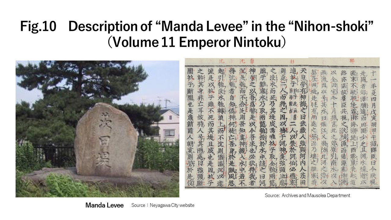 Description of “Manda Levee” in the “Nihon-shoki” （Volume 11 Emperor Nintoku）