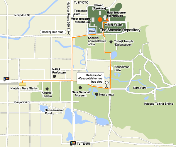 Transport information to the Shosoin “Shoso”