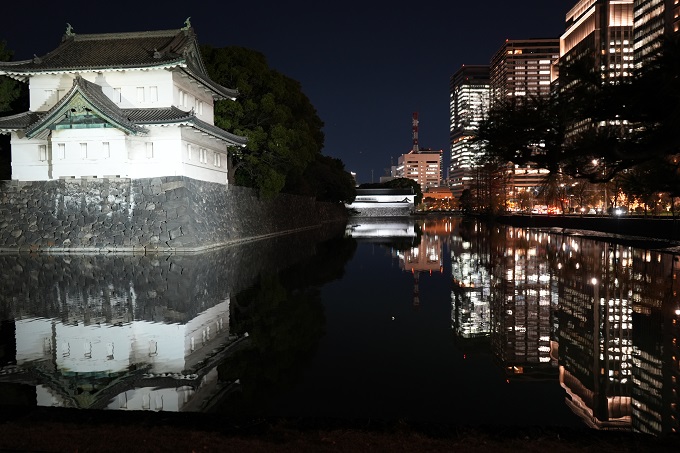 巽櫓と周辺ビル街