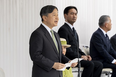 国民スポーツ大会総合開会式にご出席になって、おことばを述べられています。