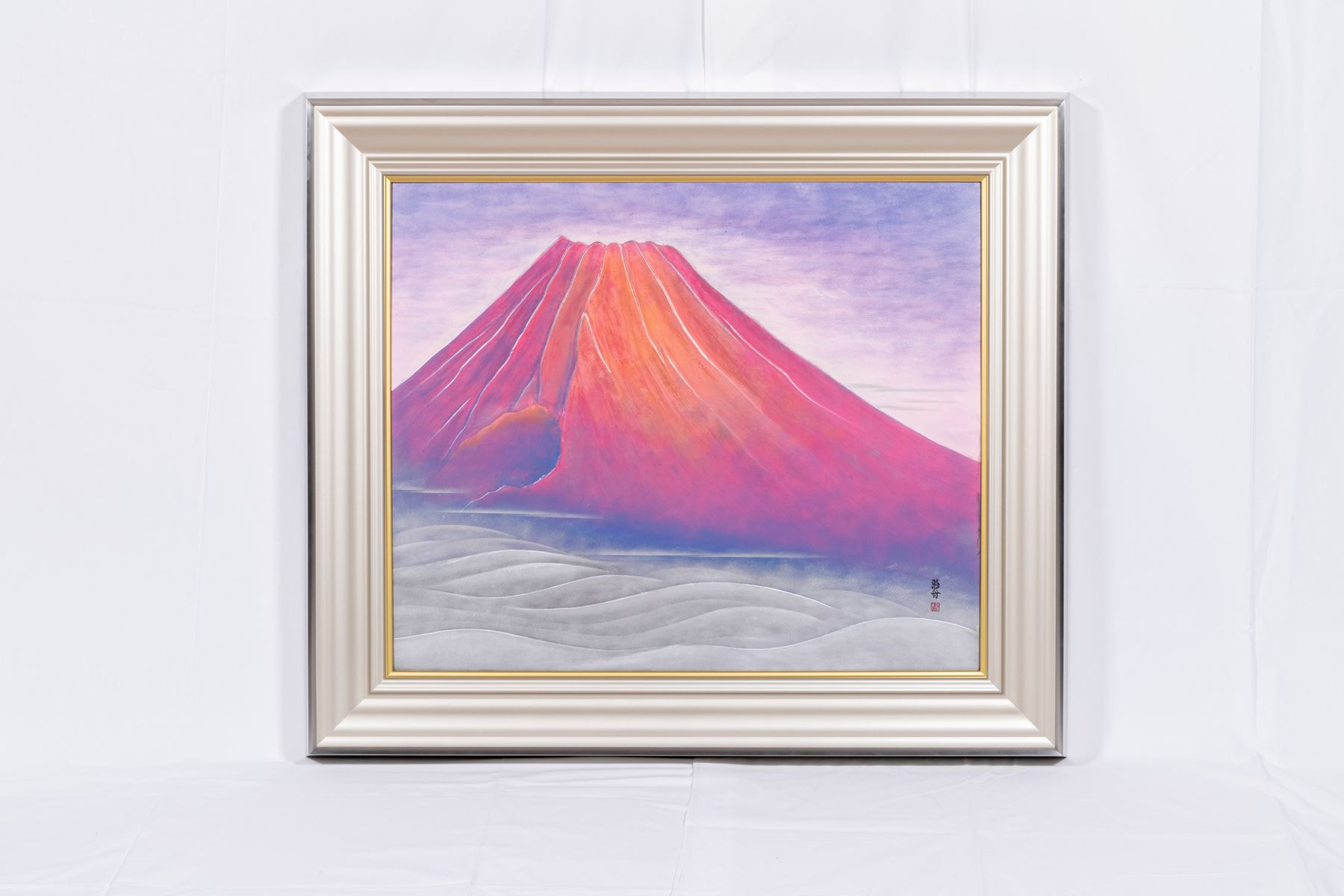駿河蒔絵掛額　「雲上の旭光」（するがまきえかけがく　うんじょうのきょっこう）